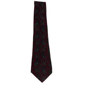 Timeless Paisley Mens Silk Tie Rich Red